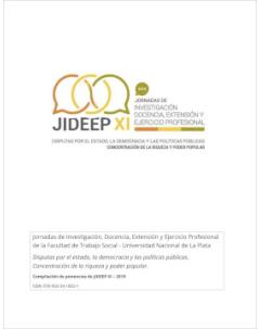 Compilación de ponencias de XI Jornadas de Investigación, Docencia, Extensión y Ejercicio Profesional (JIDEEP)