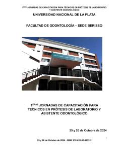 1eras Jornadas de Capacitación para Técnicos en Prótesis de Laboratorio y Asistente Odontológico 2024